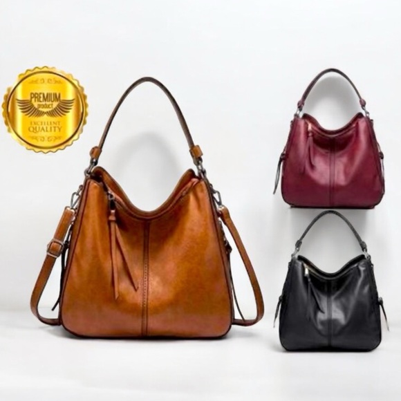 Realer Bag NWT Large Leather hobo bag/ crossbody 15x13x5 - Picture 1 of 13